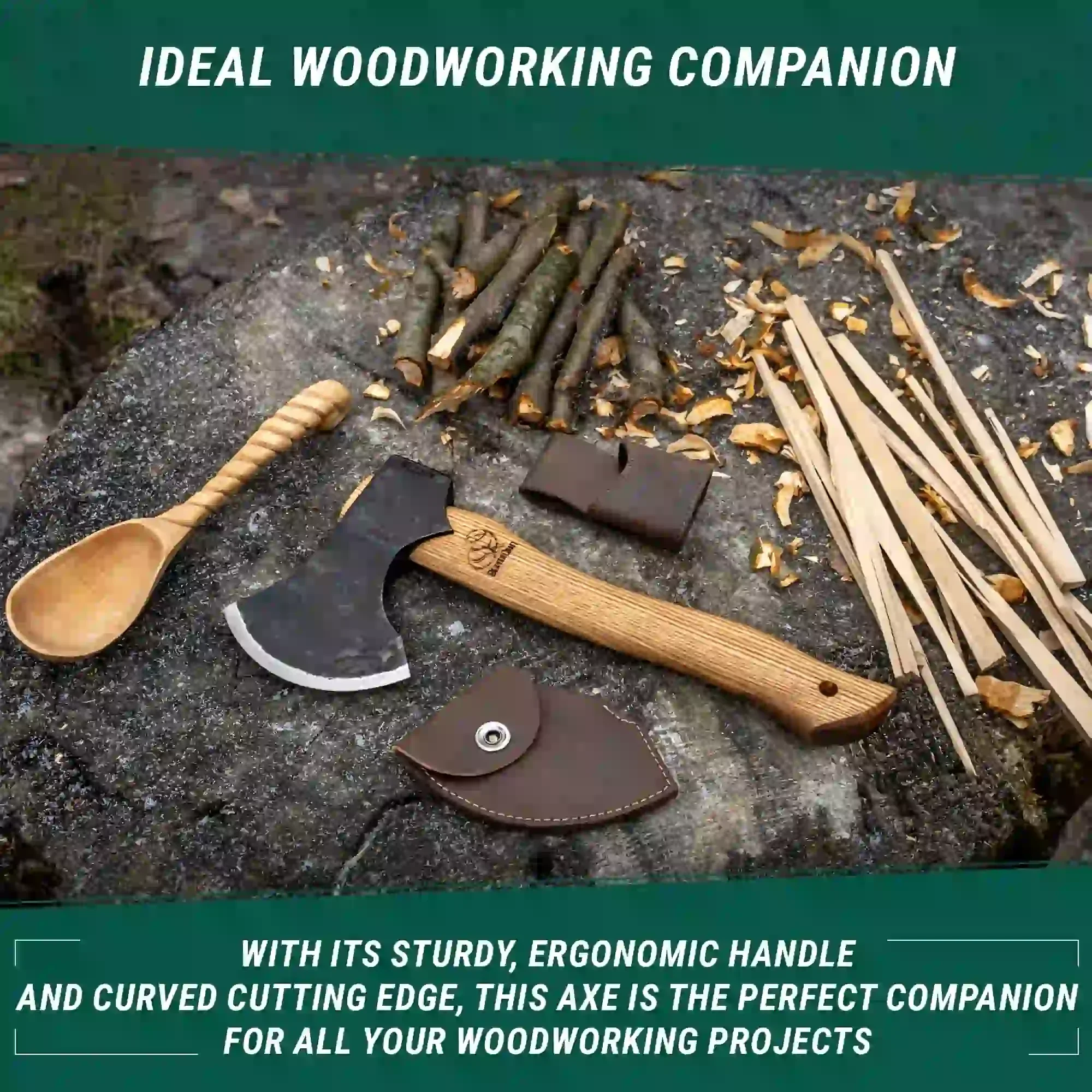 Carving Axe with a Curved Blade - Image 3